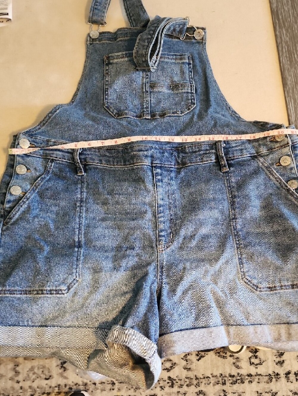 Ava & Viv Classic Blue Denim Overalls Size Youth 18 - Picture 5 of 9